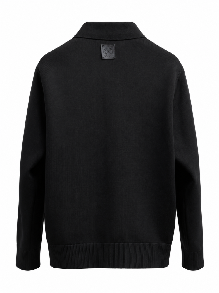 سويتر لويس فيتون رجالي أسود بسحاب وجيوب أمامية | Louis Vuitton Black Zip Jacket