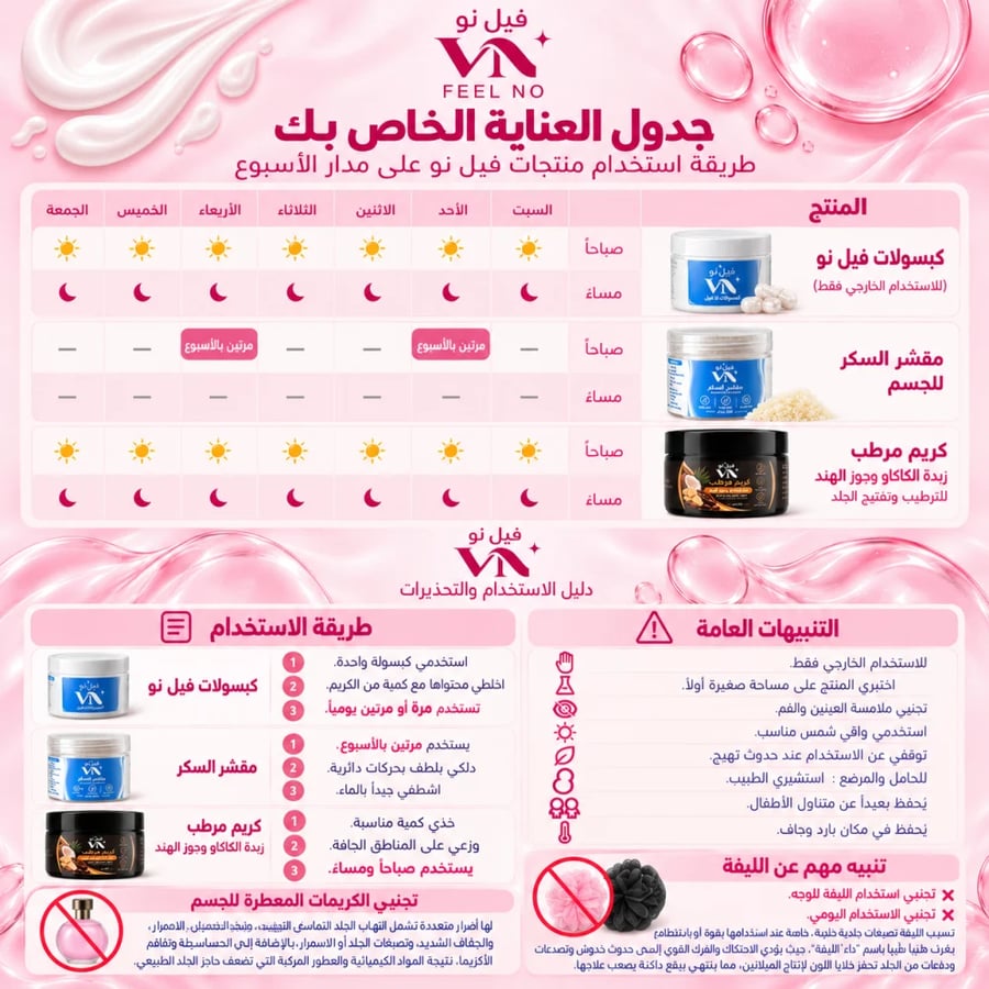 بكج لا فيل للعناية وإشراقة الجسم | مقشر + مرطب + كبسولات فيل نو