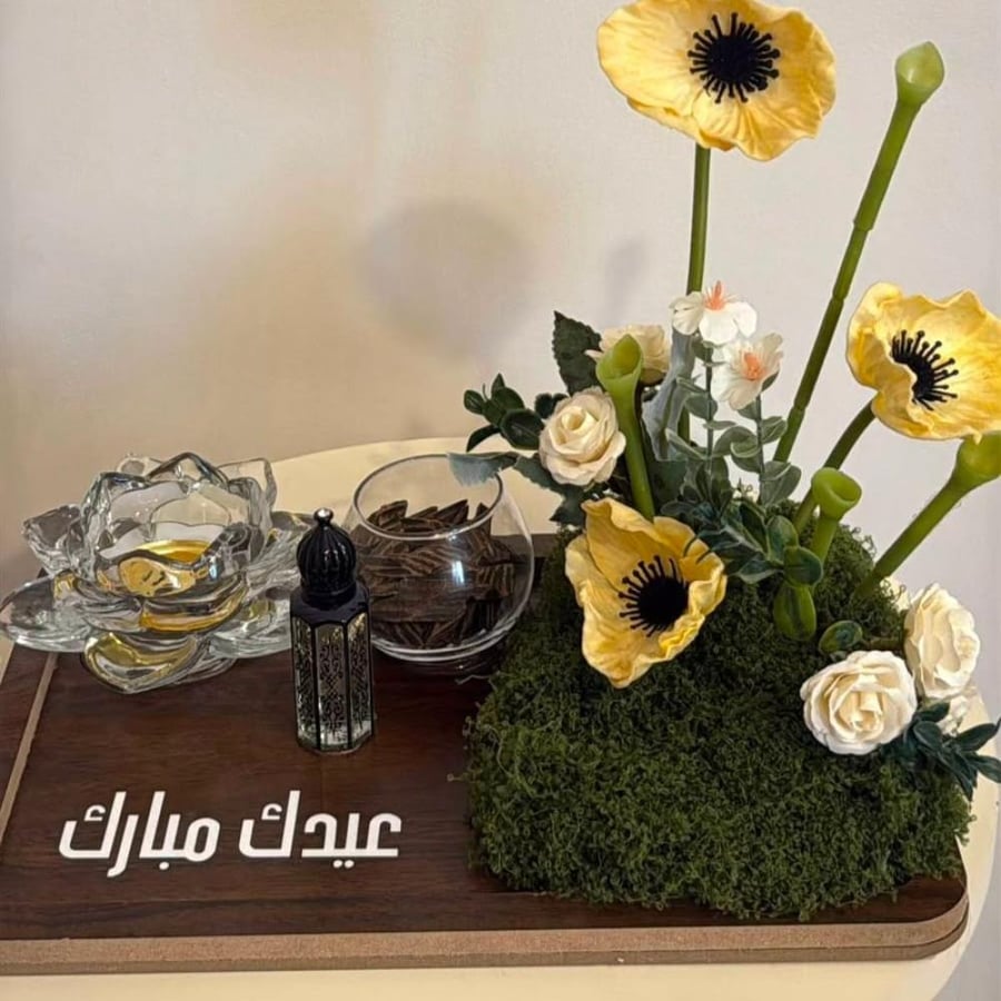 عود تايقر +تولة مسك 30 مل ومخبره كريستال بتنسيق ورد