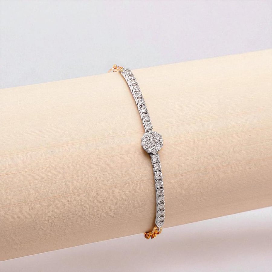 اسوارة الماس برلنت على ذهب ابيض و اصفر W757-4