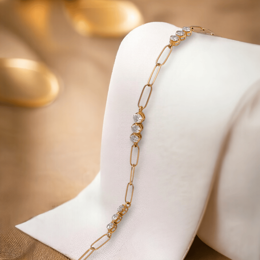 اسوارة الماس برلنت على ذهب اصفر W753-13