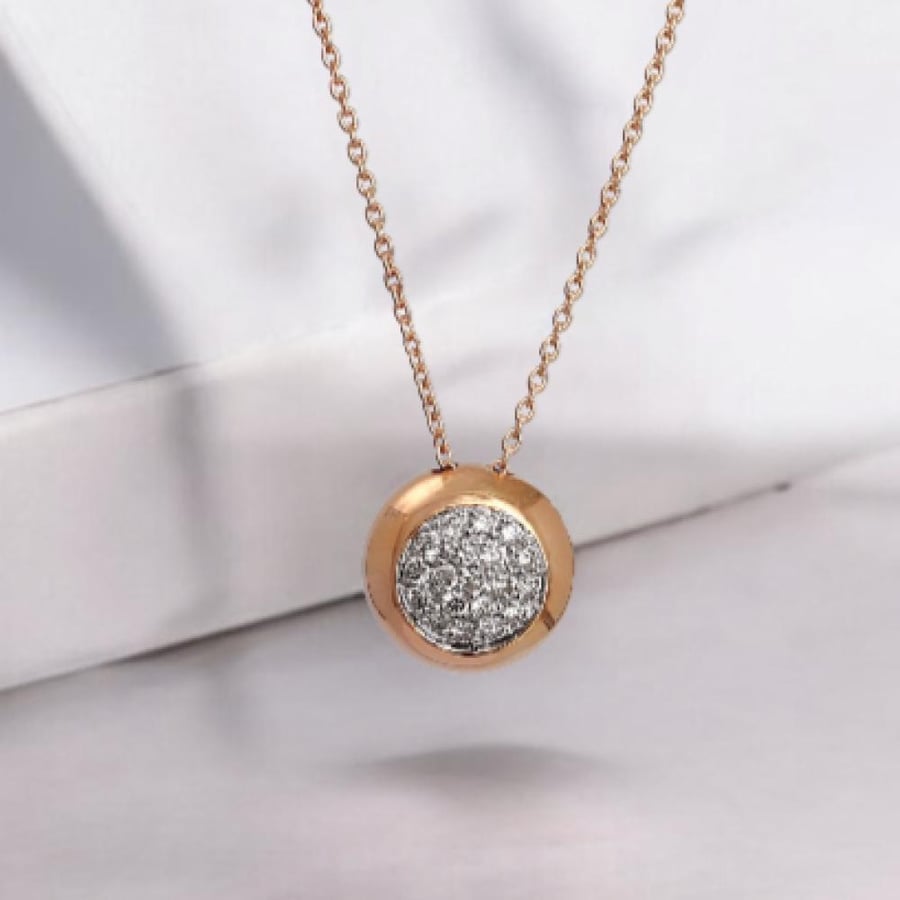 عقد الماس برلنت على ذهب ابيض و روز W759-63