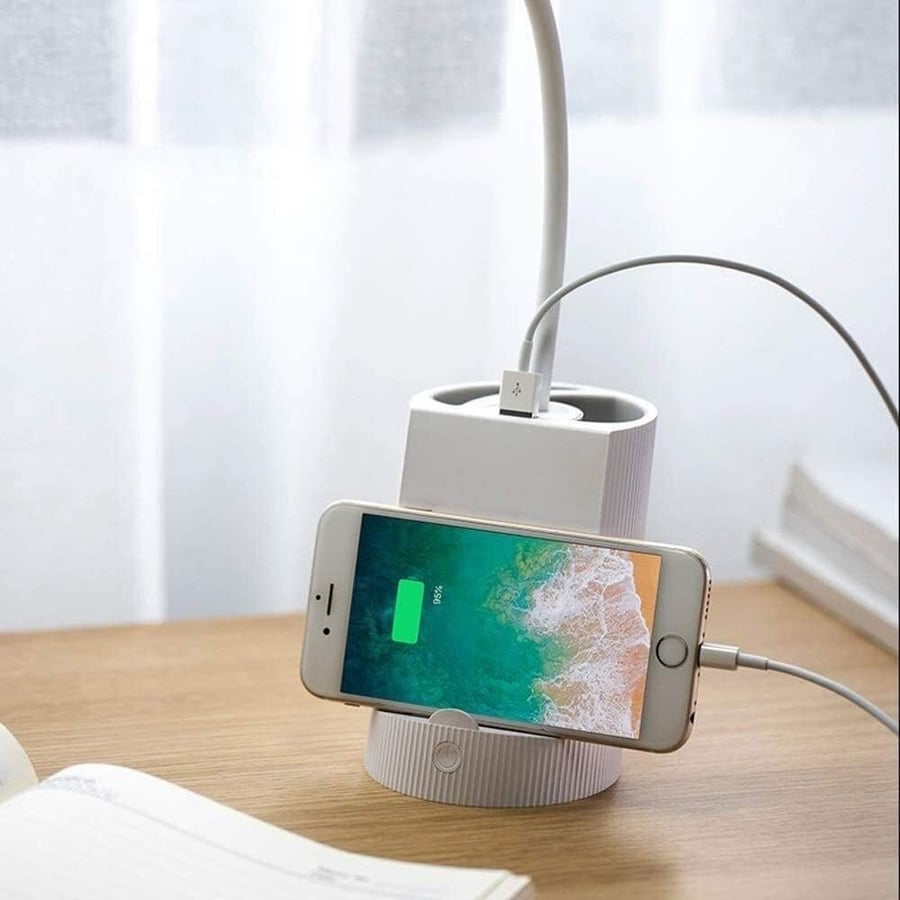 مصباح مكتب ذكي BellaAlong مصباح قابل للانحناء والتعتيم مع منفذ شحن USB