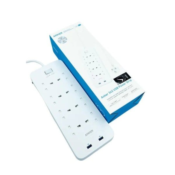 Anker extension cord with 8 power outlets and 2 USB-A ports