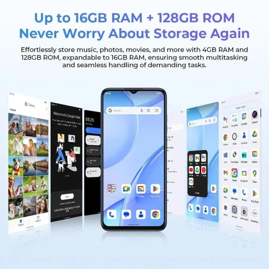 Okitil - C57Pro phone, 6.52-inch screen, 4300 mAh battery, 12+4 GB RAM, 128 GB storage, multiple colors - 24-month warranty, price including tax