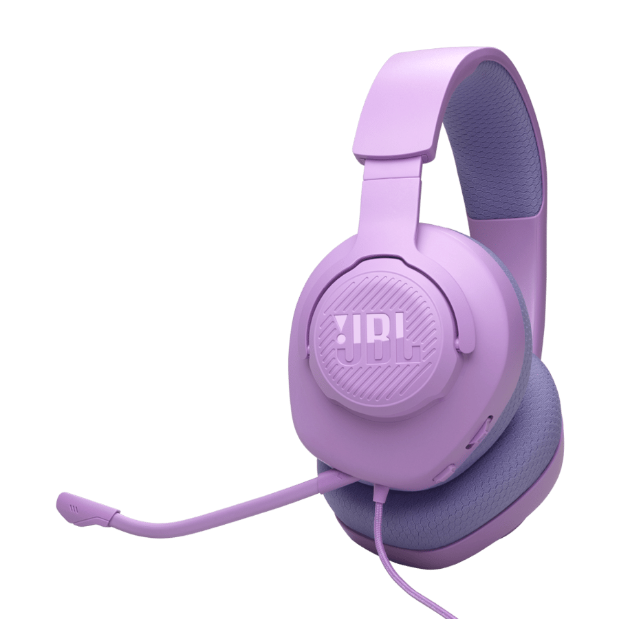 JBL Quantum 100M2 gaming headset with detachable microphone and mute option - purple