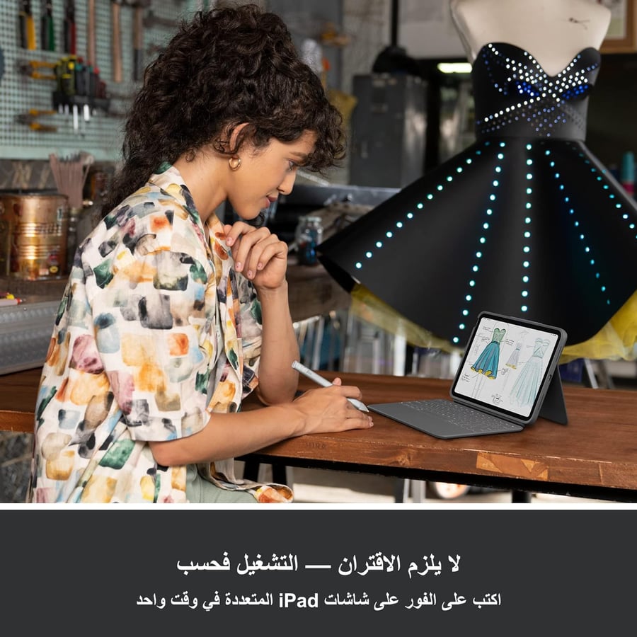 لوجيتيك قلم ايباد رقمي من كرايون بتقنية قلم ابل وراس ذكي - فضي