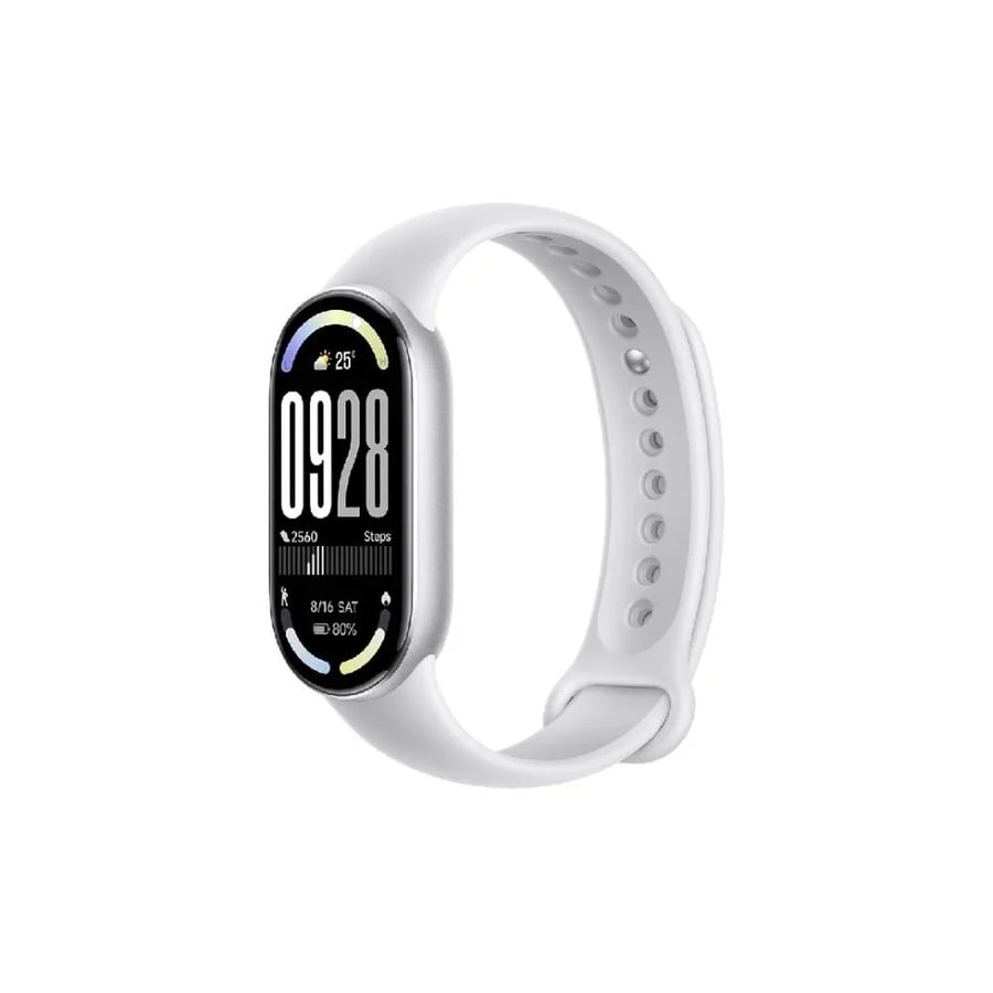 شاومي - سوار ذكي smart band 10 تصميم العصري والتقنية المتطورة - فضي