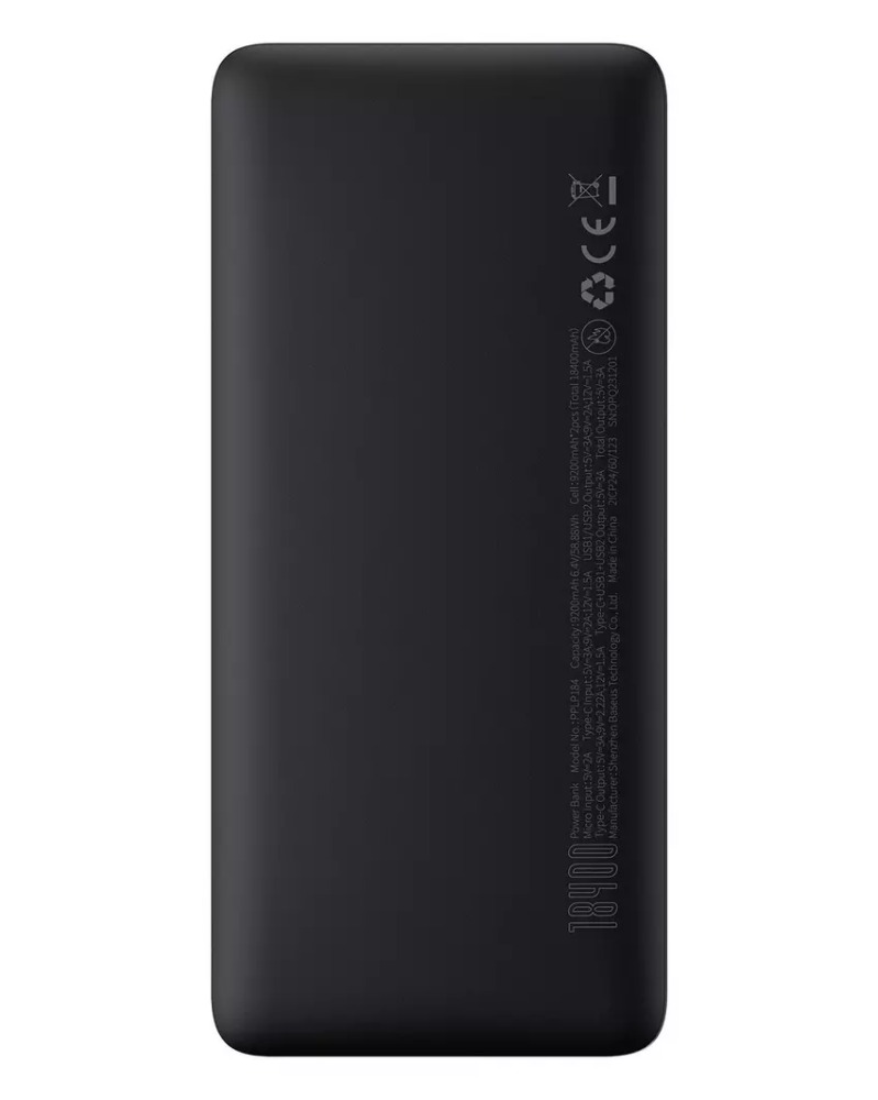 Portable digital battery LifePO4 capacity 27600 mAh with 20-watt power from Bessus - black
