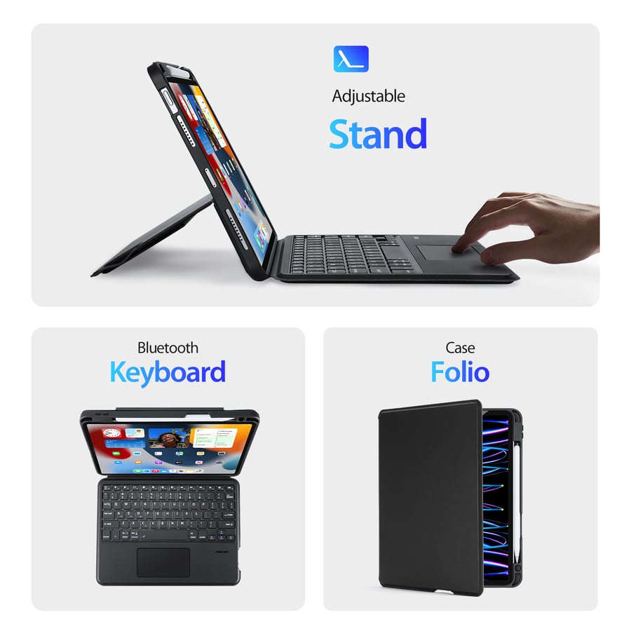 لوحة مفاتيح من دوكس دوتشيز مع حافظة واقية لجهاز iPad 10 2022
