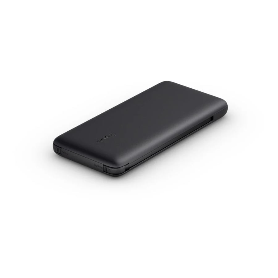 Belkin - portable battery 10000 mAh with PD 18W and a Lightning and Type C integrated cable - black