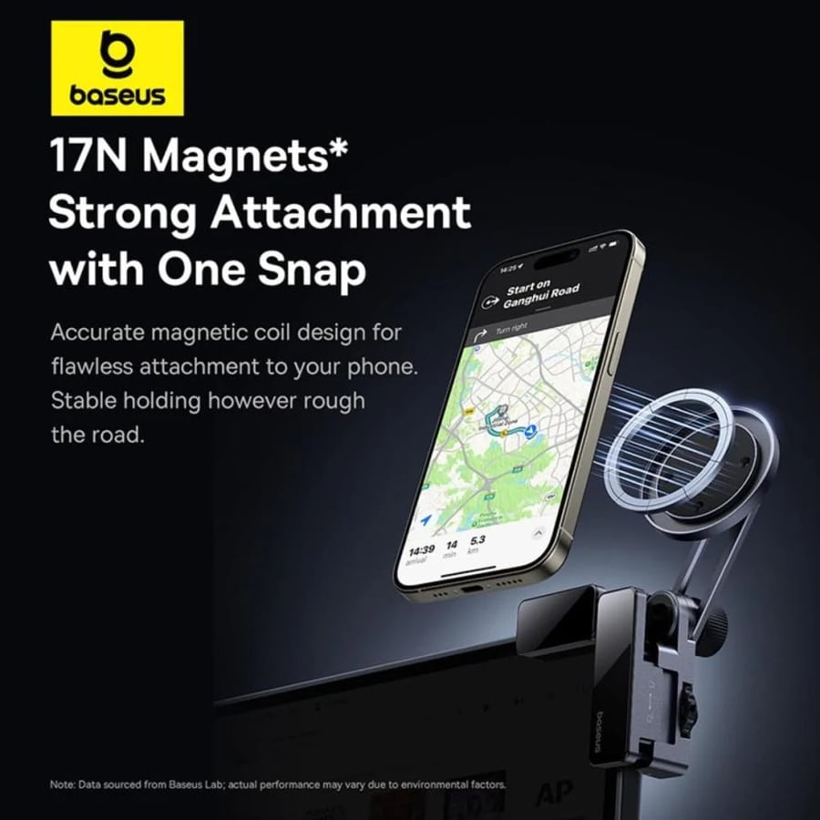 Magnetic phone holder Beisus Max View on car screen - gray
