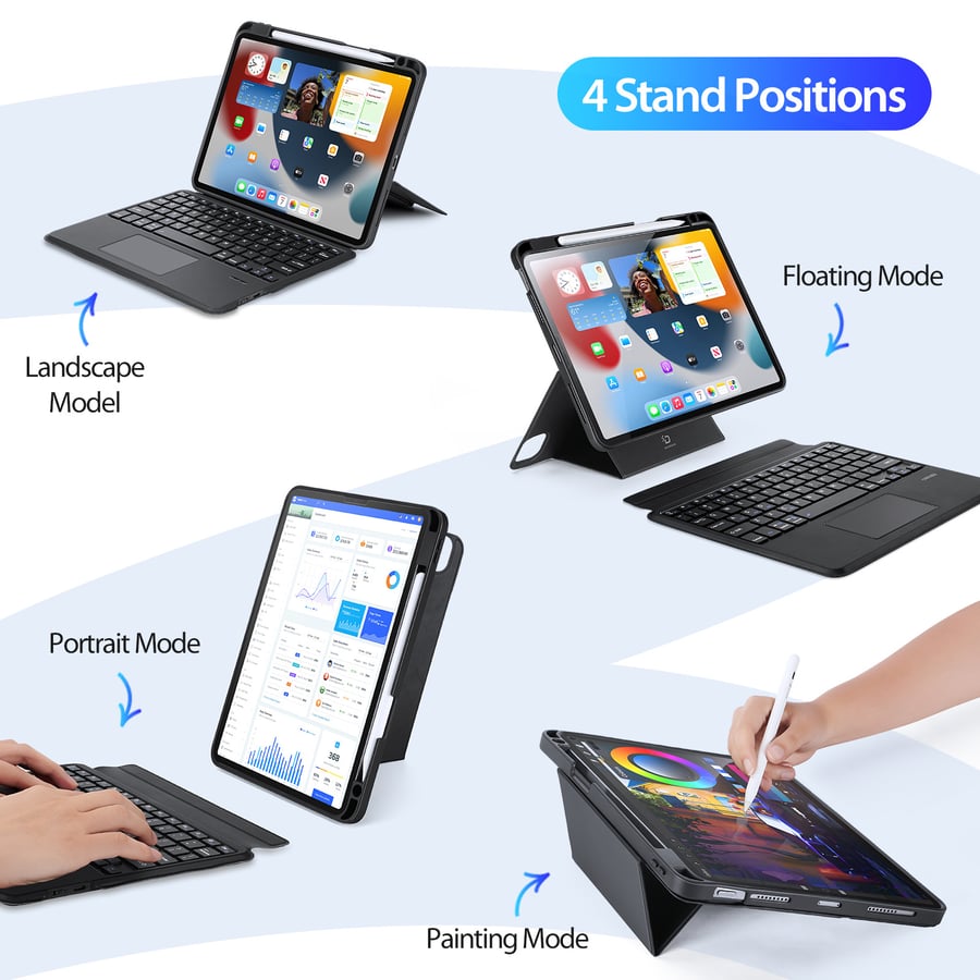 لوحة مفاتيح من دوكس دوتشيز مع حافظة واقية لجهاز iPad 10 2022