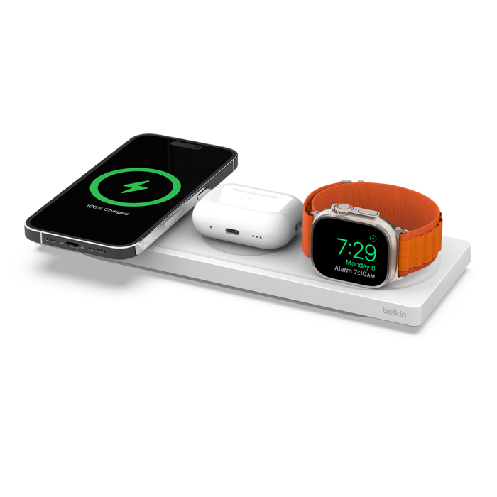 Wireless charging base Pro 3 in 1 with MagSafe and Apple Watch charger - Black from Belkin