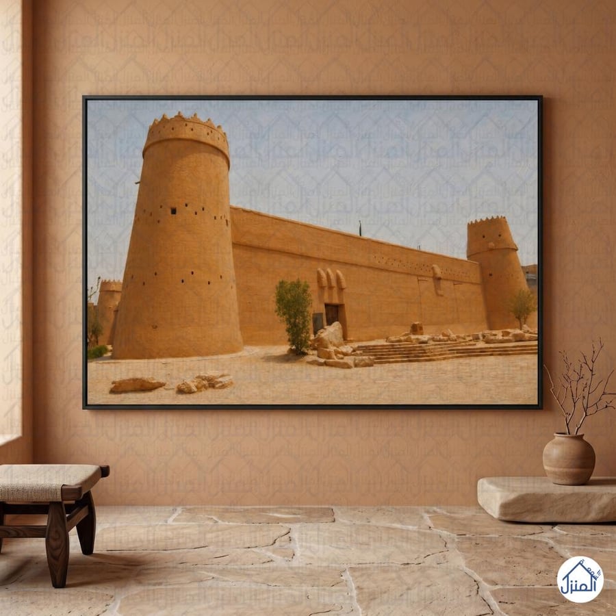 لوحة جدارية لوحة قصر المصمك التراثي بطباعة كانفس