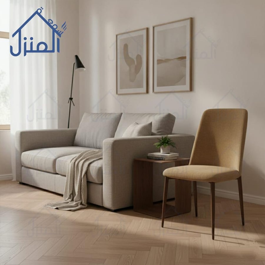 كرسي بيج بتصميم عصري هادئ