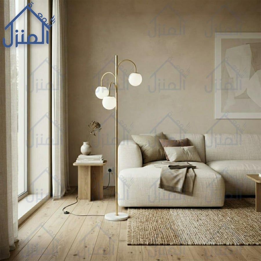 مصباح أرضي ديكوري بتصميم عصري وإضاءة متعددة كريستال أنيقة