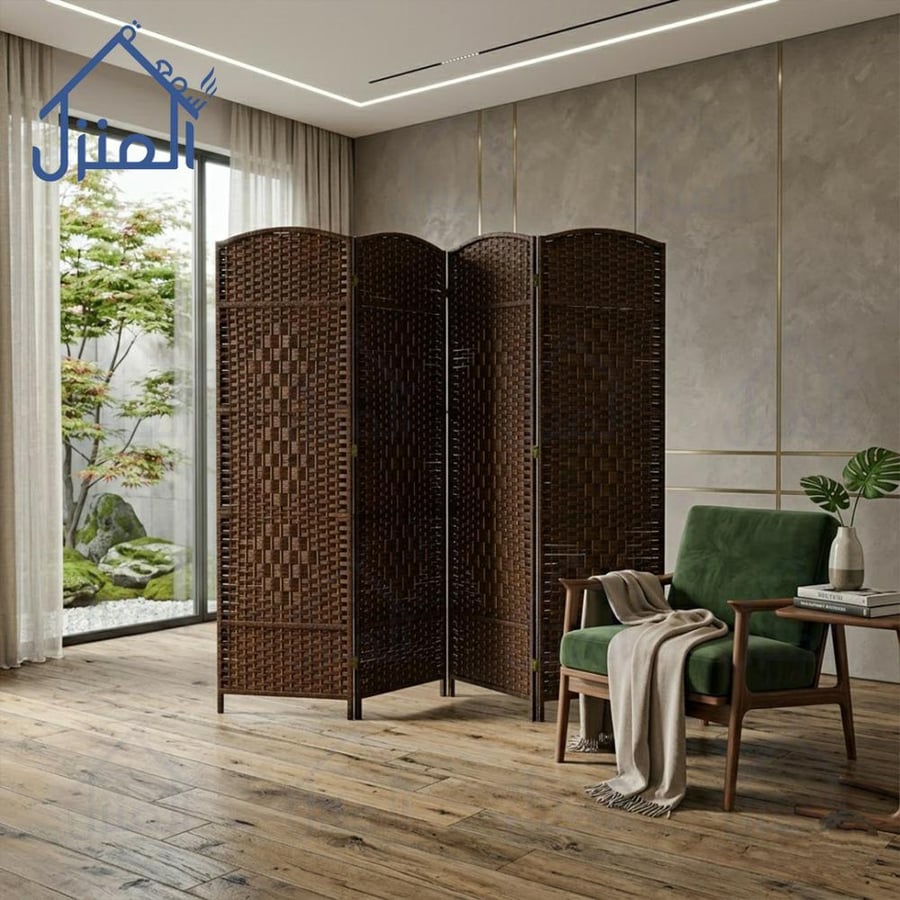 بارتيشن مودرن 4 قطع بتصميم منسوج وقمة مقوسة