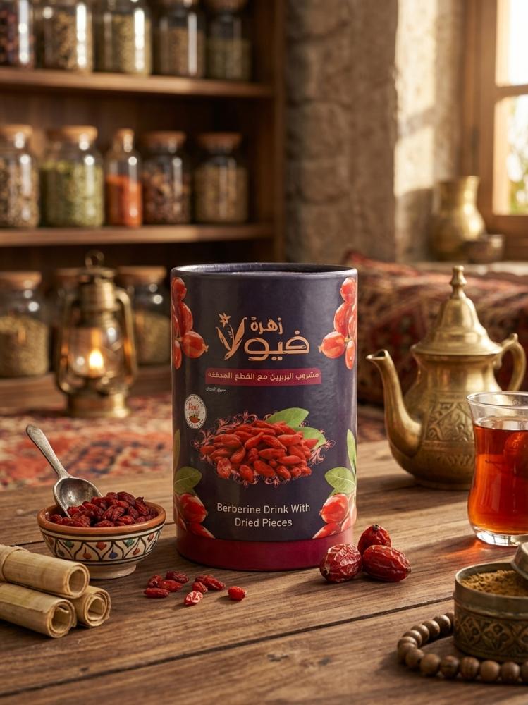 مشروب بالبربرين  مع قطع البربرين