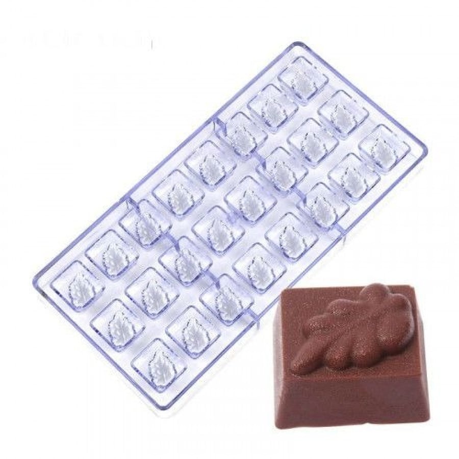 Acrylic square molds in the shape of a leaf - 220724 - 22530