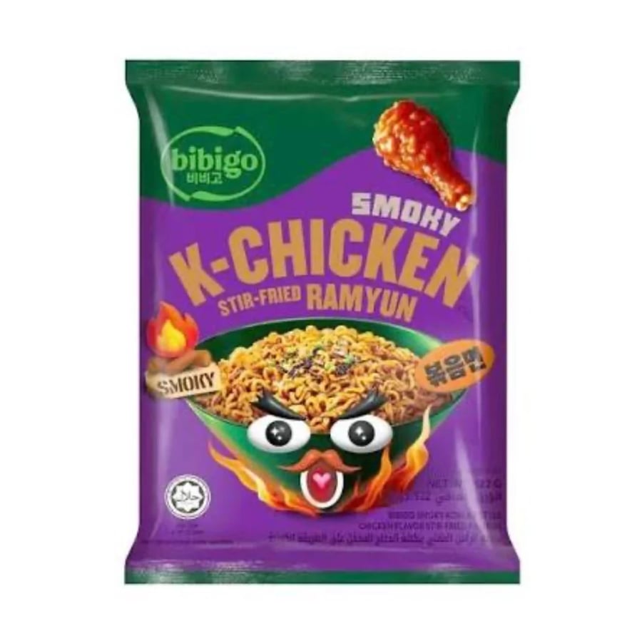 Ramyun Bibigo Korean fried noodles with smoky smoked chicken flavor 122g