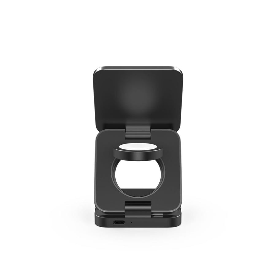 "Cubenest 3-in-1 Wireless Metal Charger, Compact-folding Magnetic Charging Stand for iPhone/AirPods/Apple Watch - With Carrying Case "