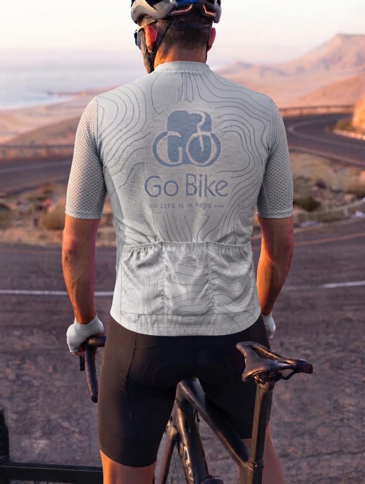 جيرسي صيفي باللون الرمادي GO BIKE GREY JERSEY