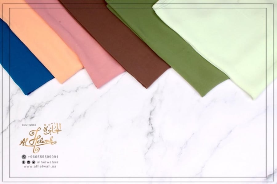 شيل - حجابات قماش ملكة ياباني سادة