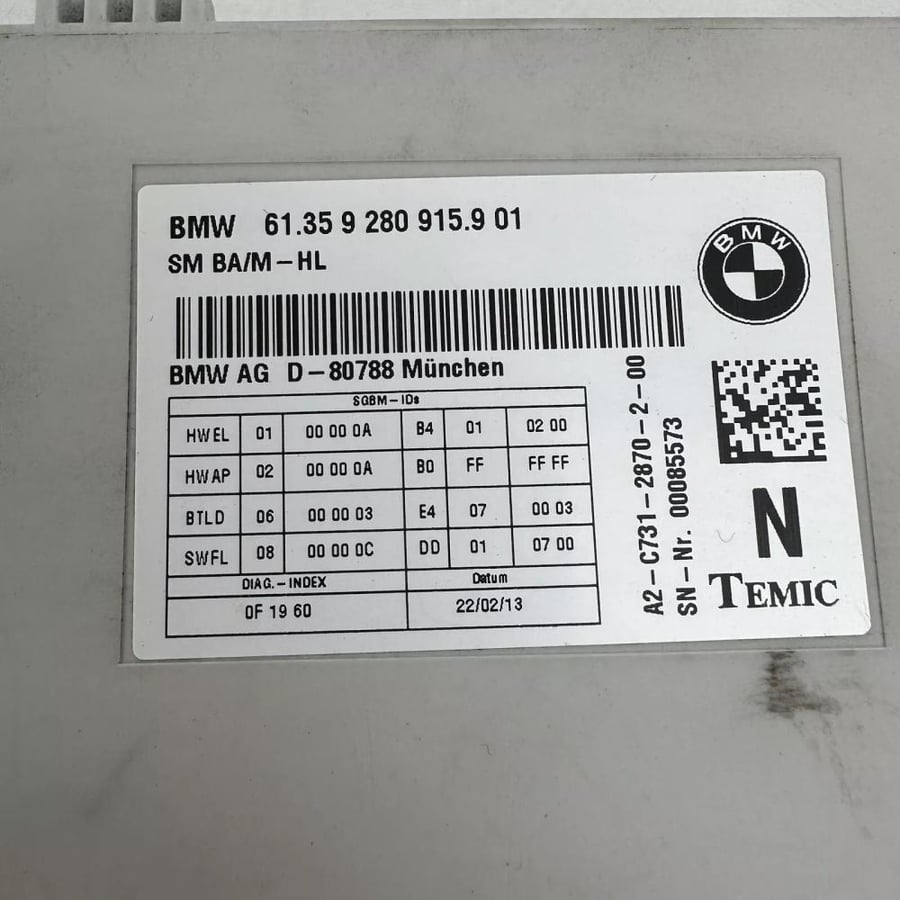 كمبيوتر تحكم مقعد السائق BMW F10 520 528 535 550
