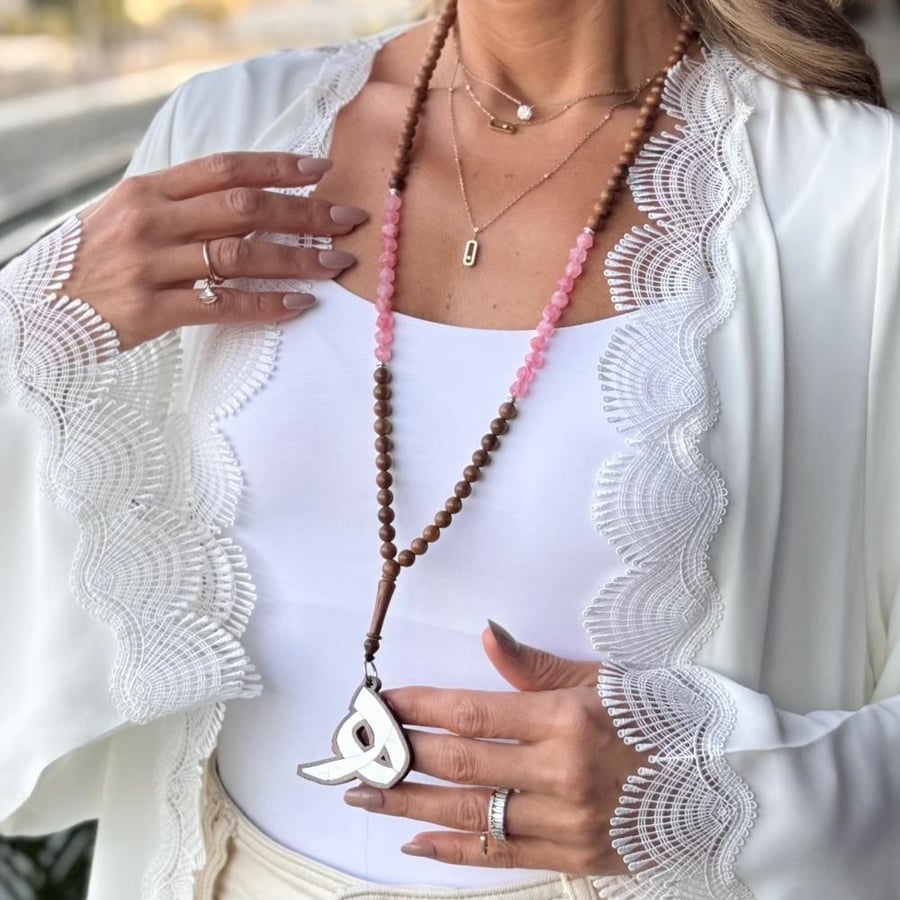 (Sebha with special cut of  nature stone (mother-of-pearl letter