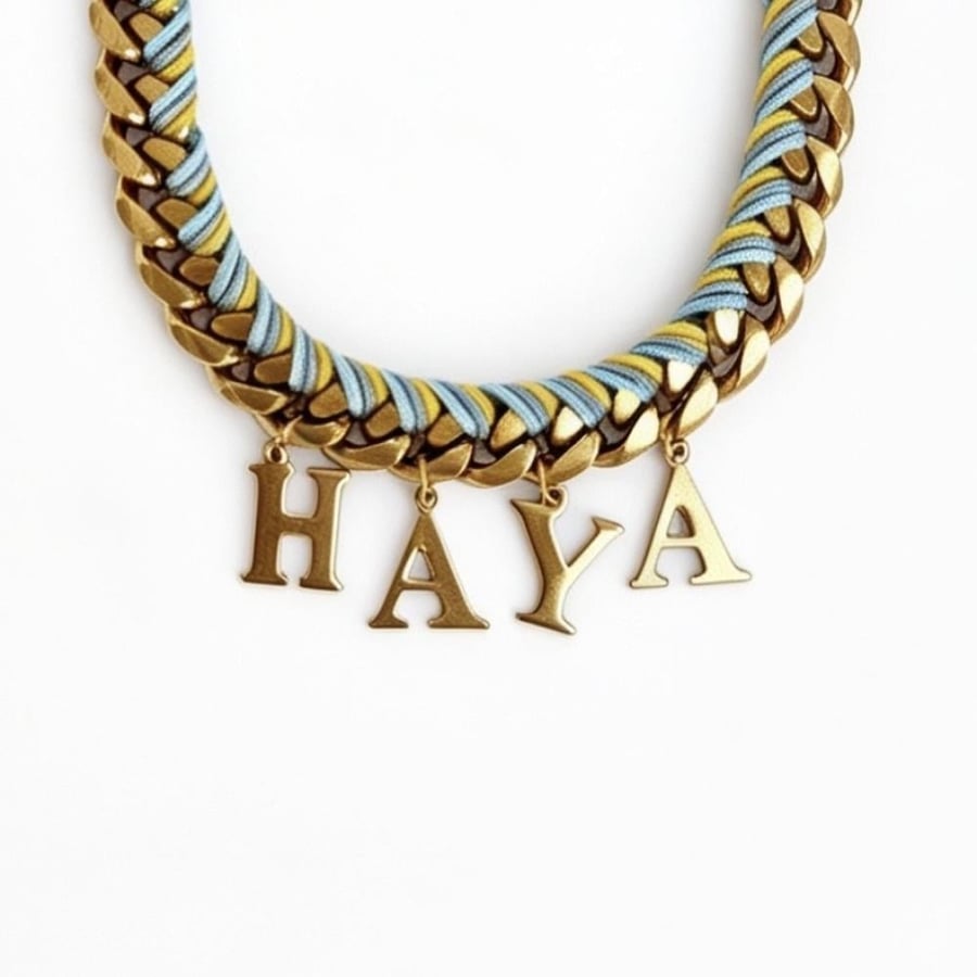 Bracelet with colorful threads – stainless steel 18k gold plated
