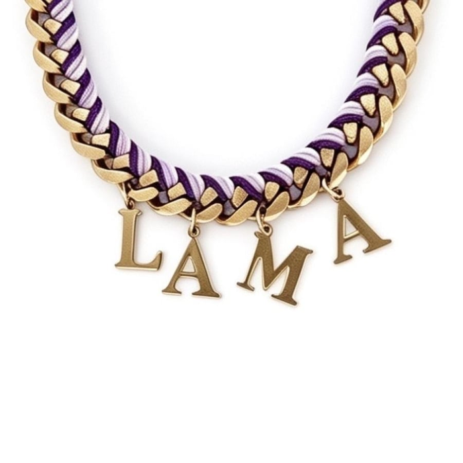 Bracelet with purple ombré threads – stainless steel 18k gold plated