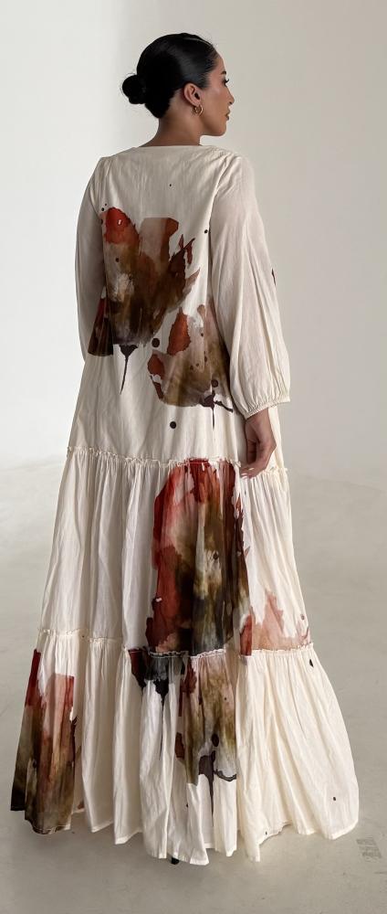 Fall print cotton dress