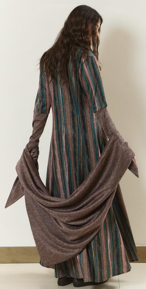 Striped Dress With Scarf