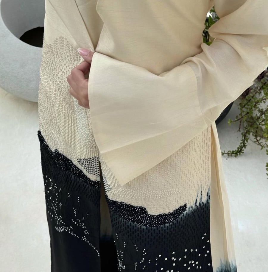 Two pieces Black Ombre Jalabiya