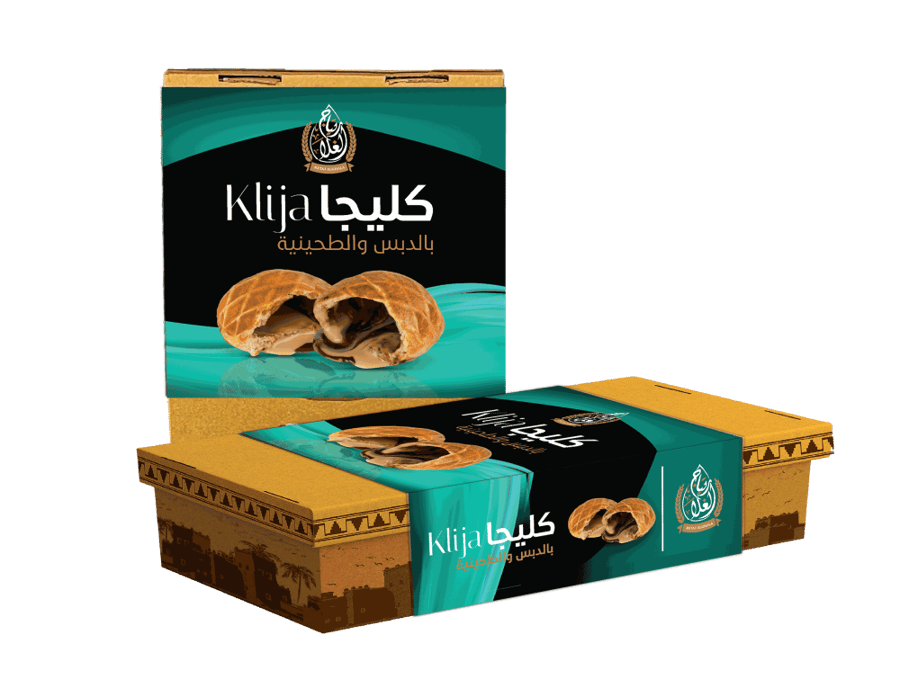 كليجا بالدبس مع نكهة الطحينة مكونات طبيعية من السندي للتمور