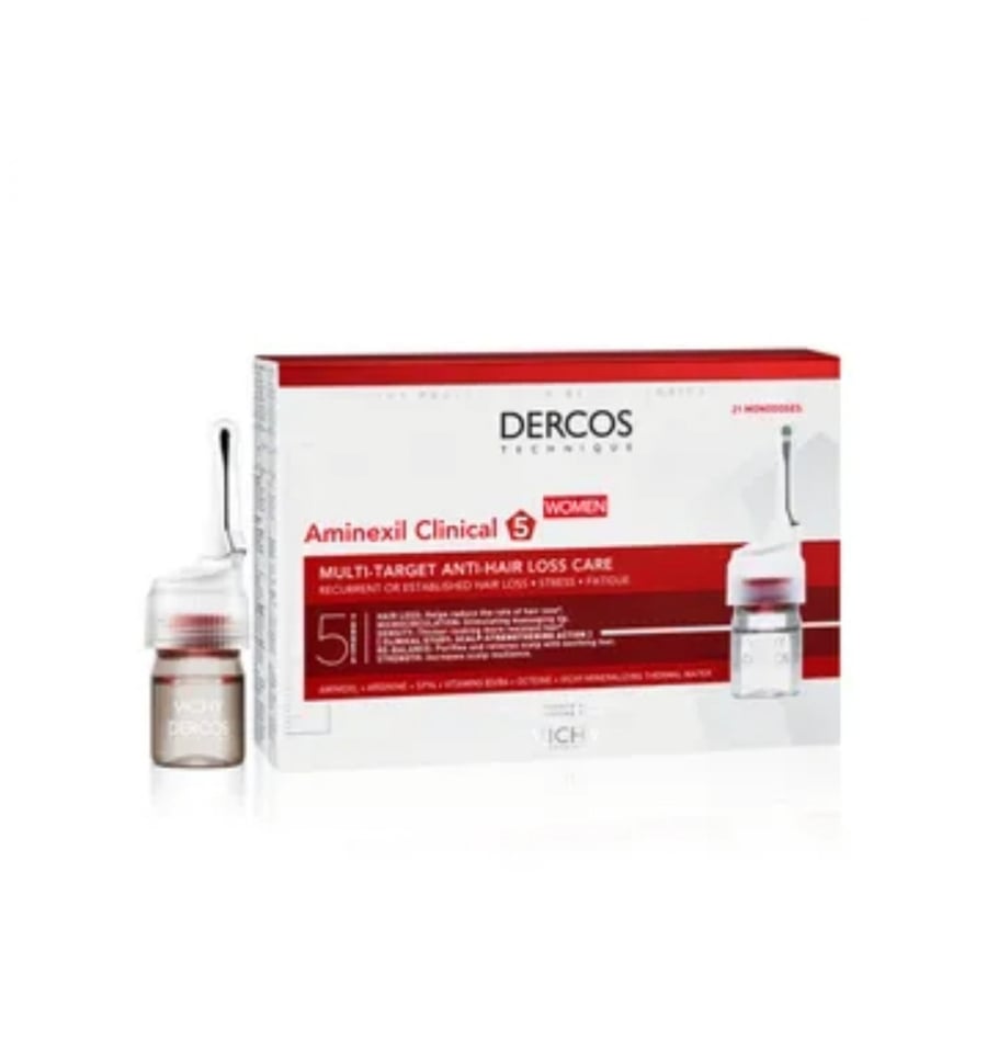 فيشي ديركوس أمينيكسيل كلينكال 5 لعلاج تساقط الشعر للنساء / Vichy Hair loss Ampouls