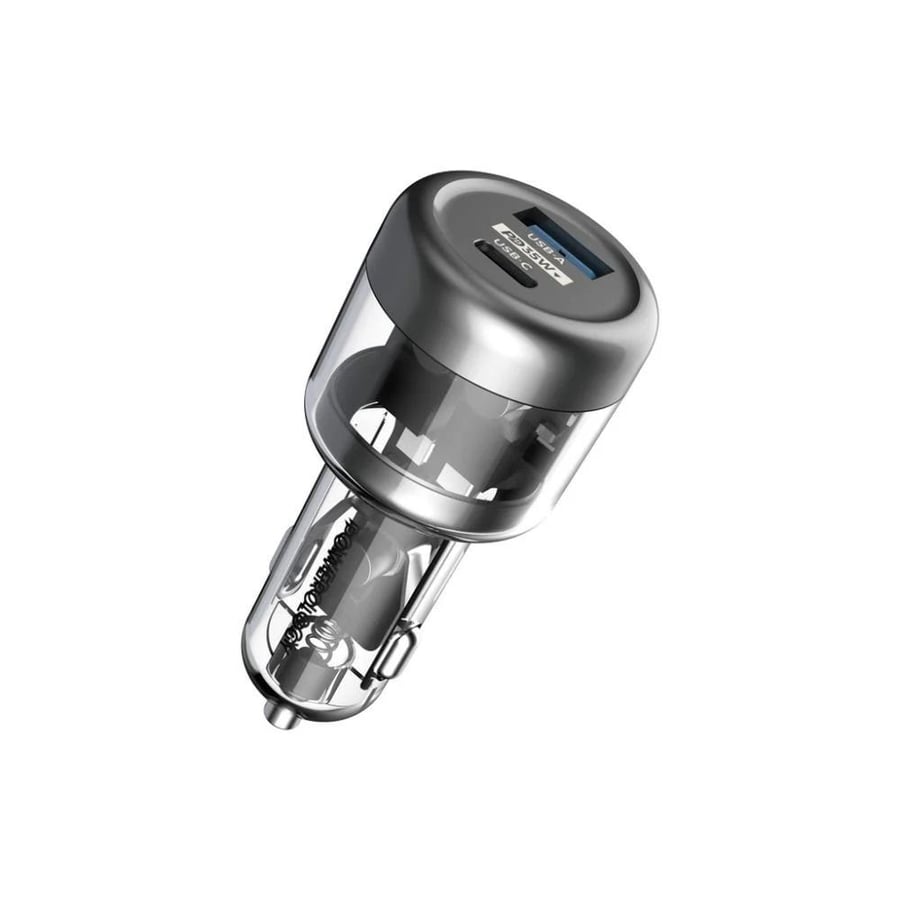 POWEROLOGY - Transparent car charger 35W with port A+C