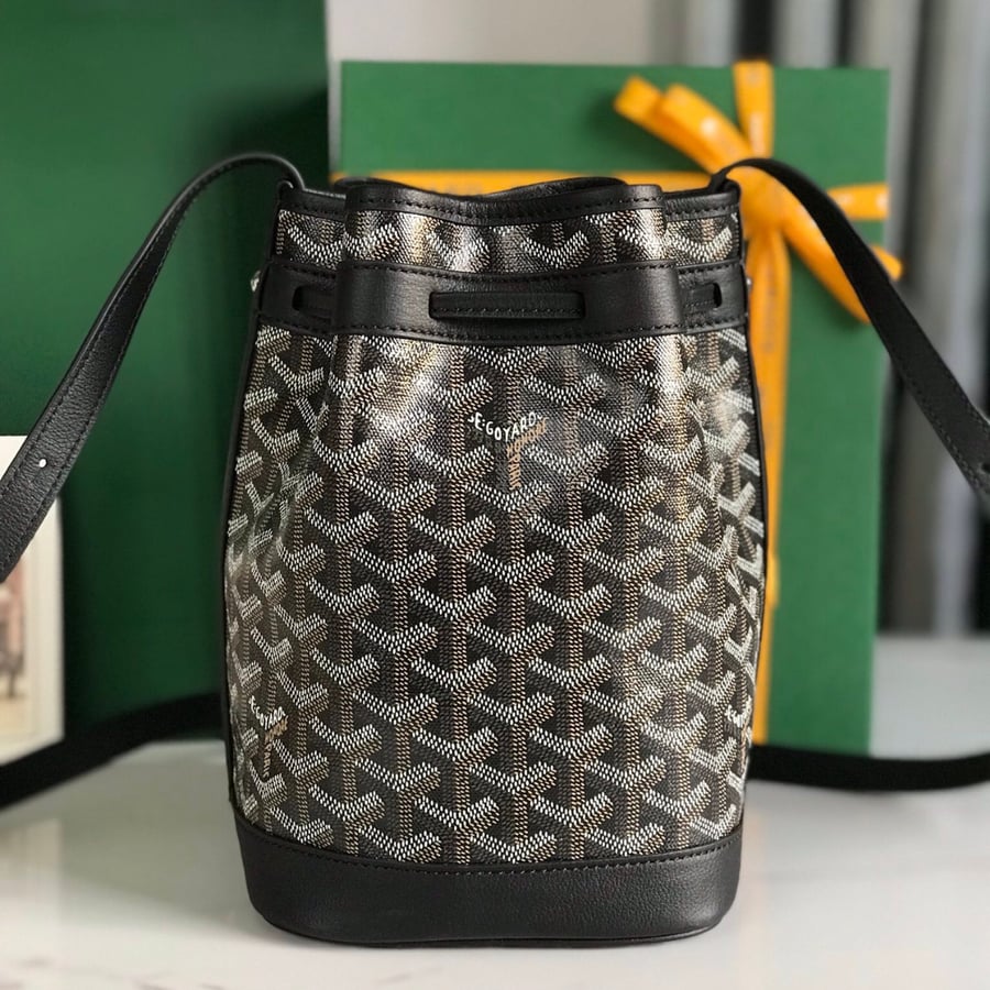 Goyard black color medium size Goyard Petit Flot Bucket Bag