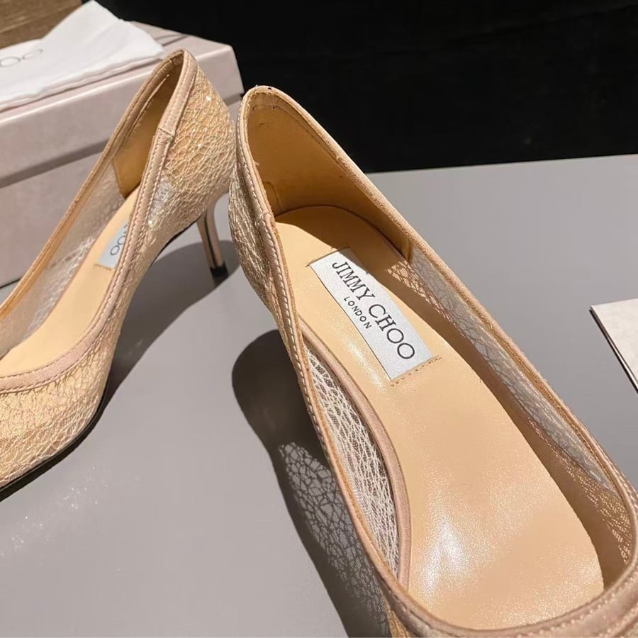 حذاء كعب عالي جيمي تشو لون لحمي JIMMY CHOO Starry