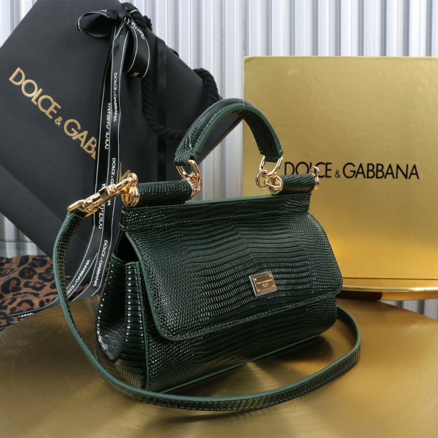 شنطة دولتشي سيسلي طبعة جلد السحلية مقاس Dolce and Gabbana Sicily 18