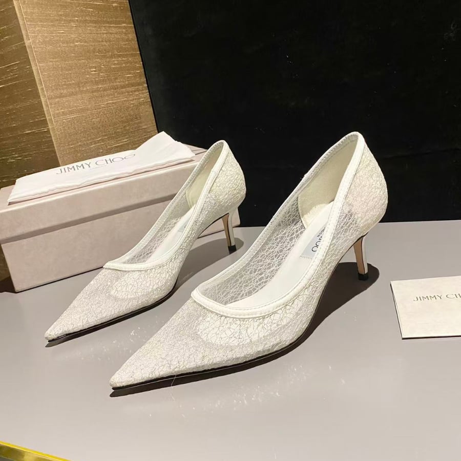 حذاء كعب عالي جيمي تشو لون أبيض JIMMY CHOO Starry