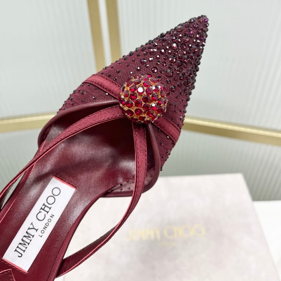 صندل جيمي تشو ساكورا تصميم كلاسيكي أنيق لون برغندي JIMMY CHOO