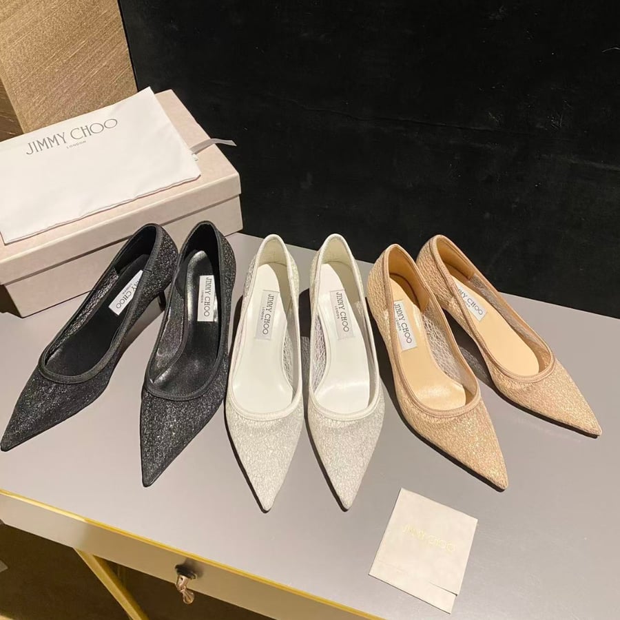حذاء كعب عالي جيمي تشو لون أبيض JIMMY CHOO Starry