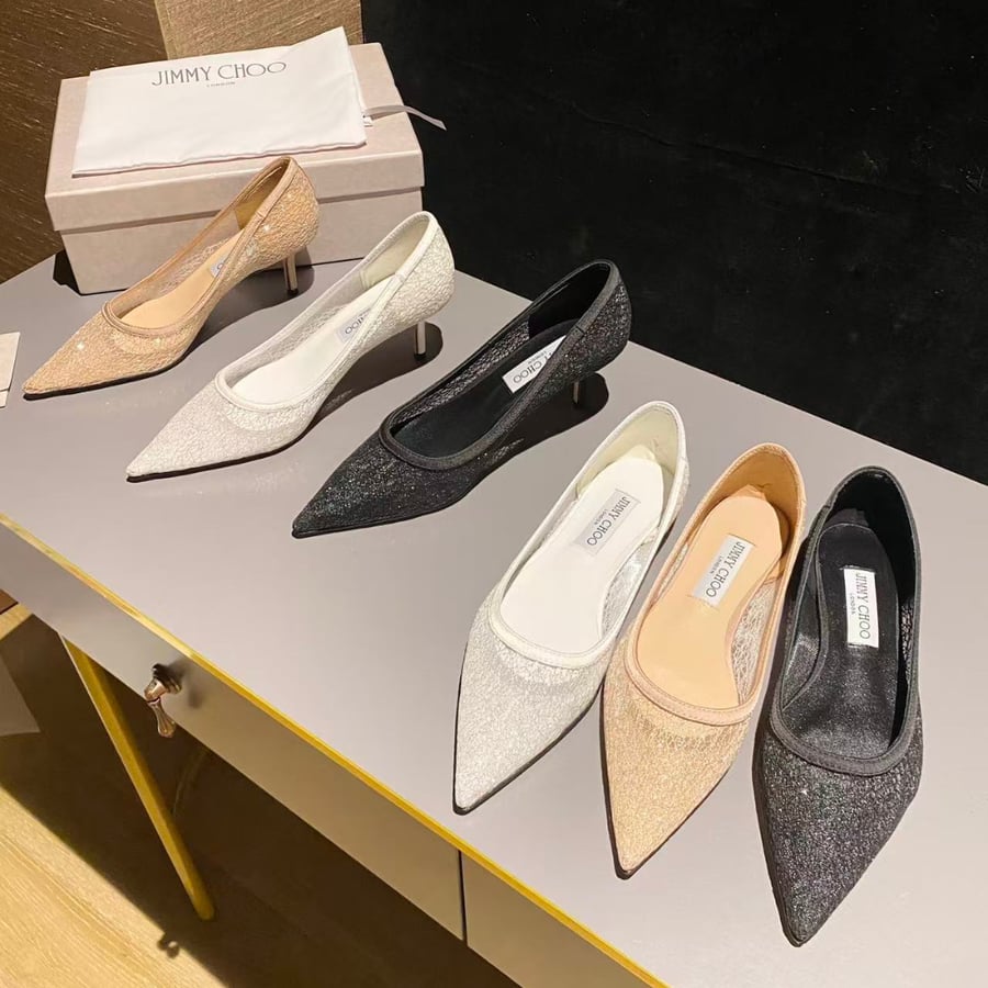 حذاء كعب عالي جيمي تشو لون أبيض JIMMY CHOO Starry