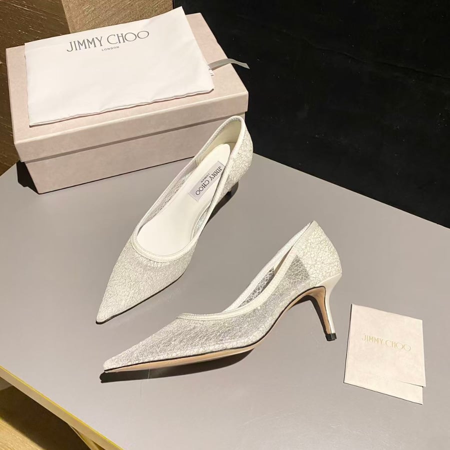 حذاء كعب عالي جيمي تشو لون أبيض JIMMY CHOO Starry