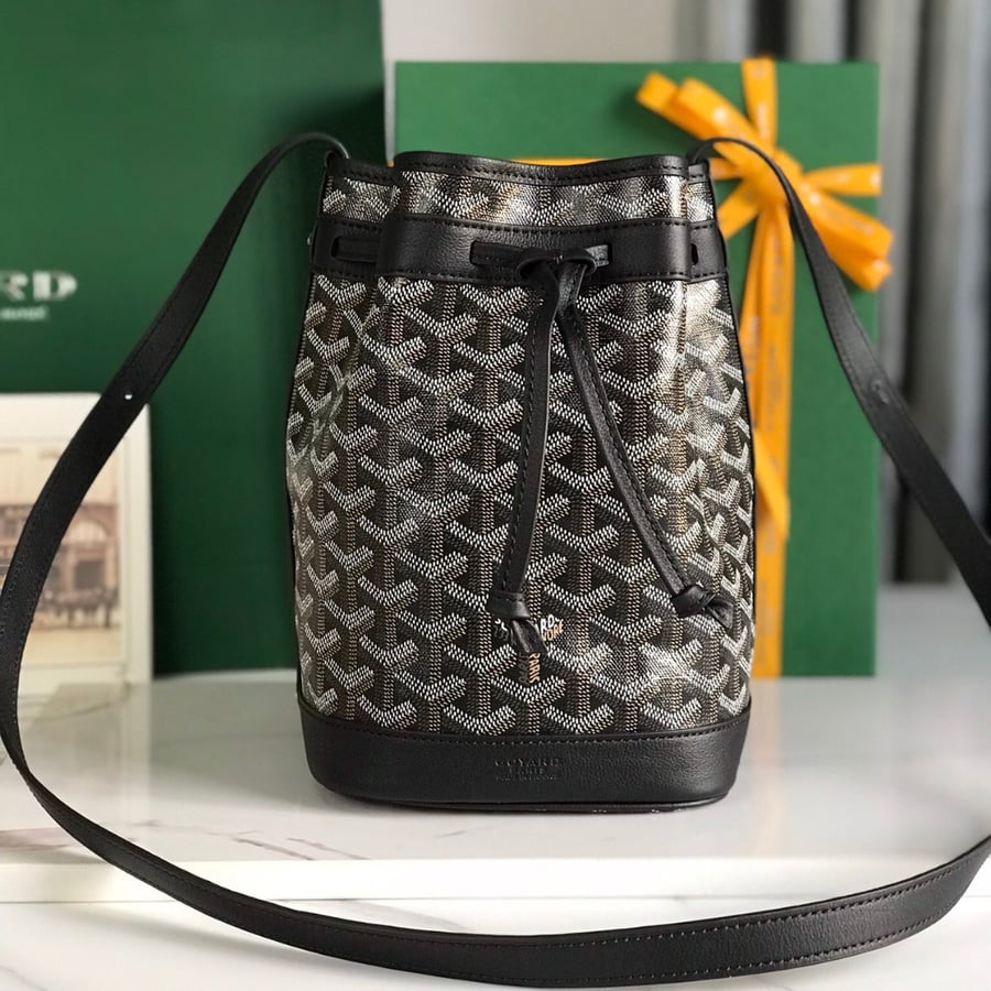Goyard black color medium size Goyard Petit Flot Bucket Bag