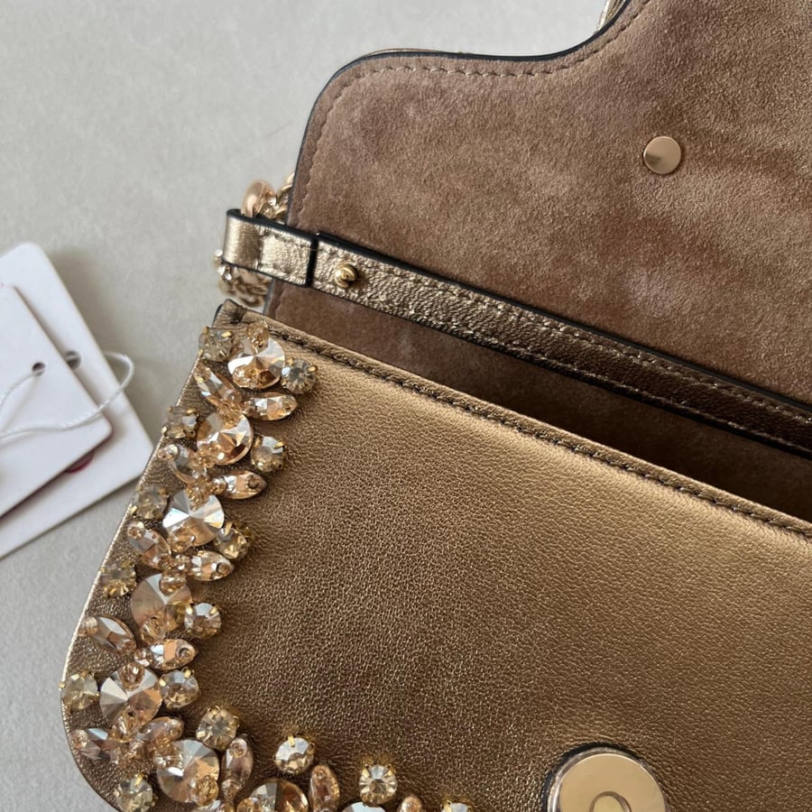 حقيبة يد صغيرة من فالنتينو غارافاني مرصع بكريستال سواروفسكي Valentino