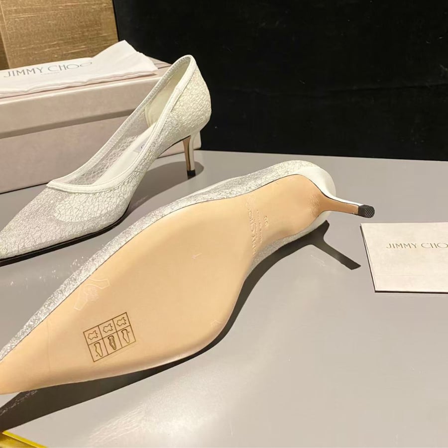 حذاء كعب عالي جيمي تشو لون أبيض JIMMY CHOO Starry