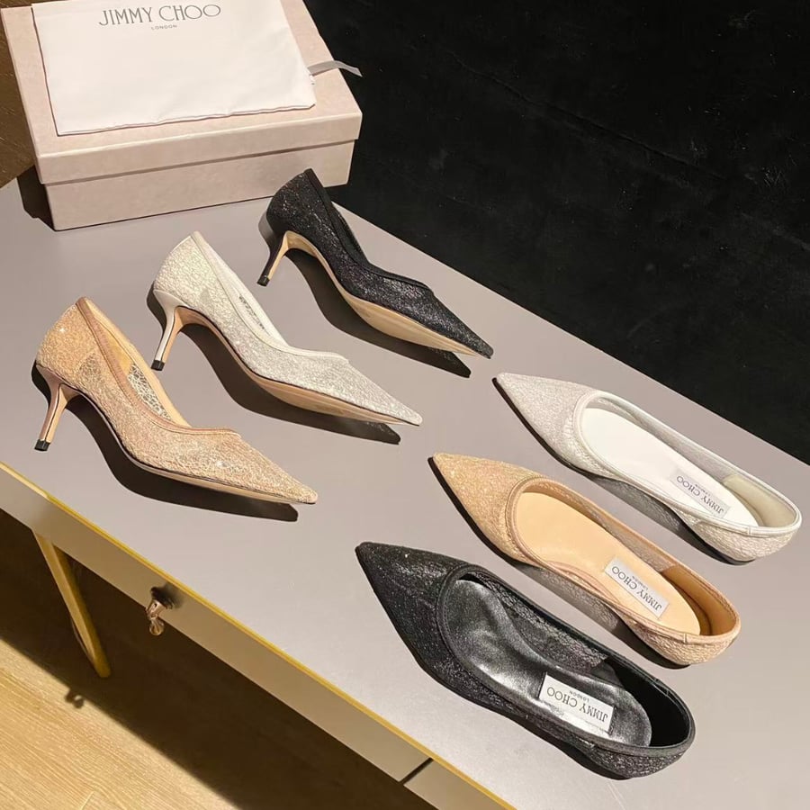 حذاء كعب عالي جيمي تشو لون أبيض JIMMY CHOO Starry